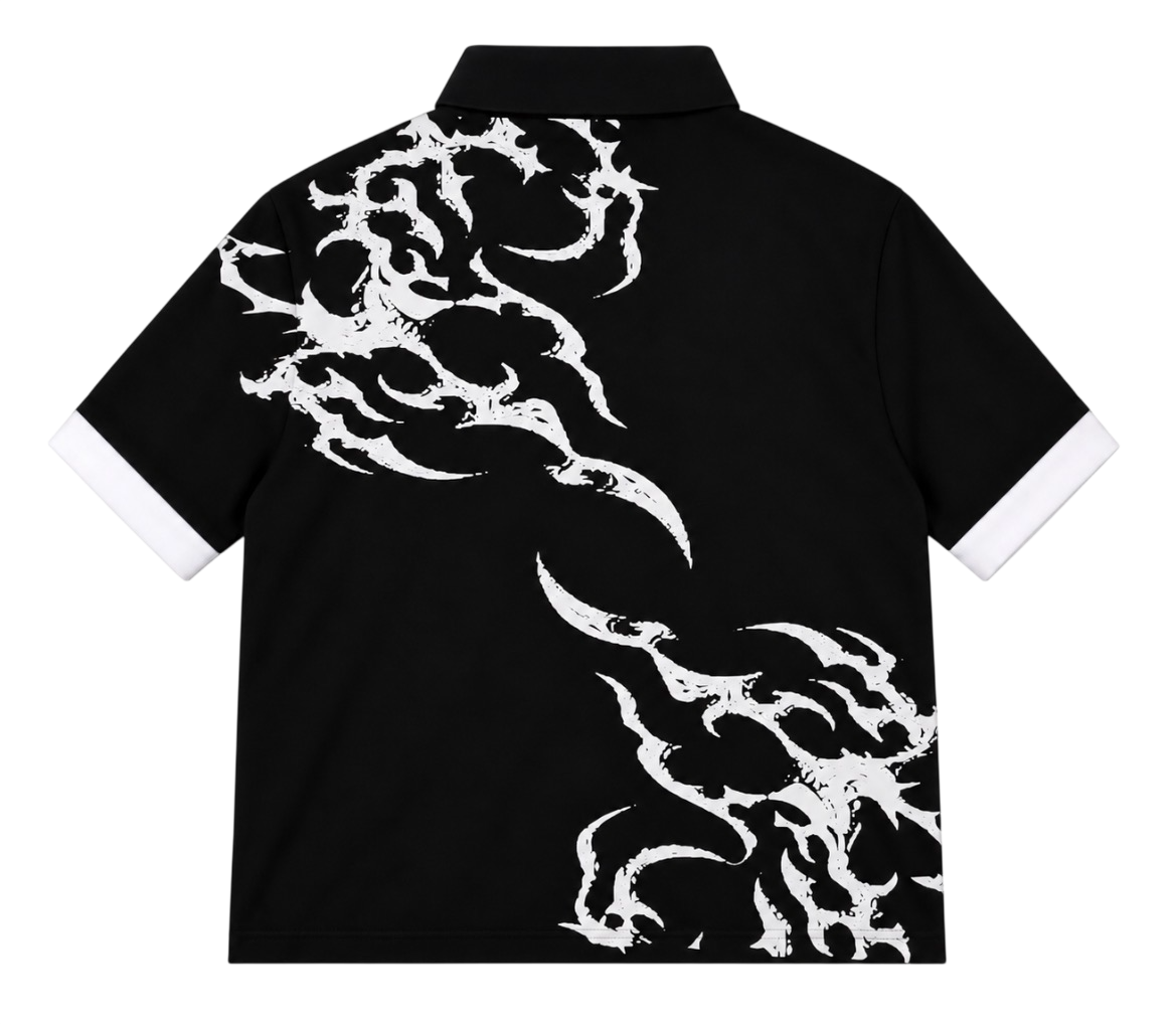 MISMATCHED BLACK POLO