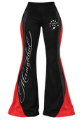 MISMATCHED BLACK FLARED PANTS - FEMALE