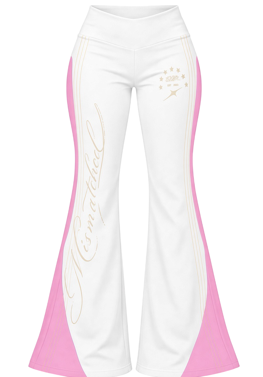 MISMATCHED WHITE FLARED PANTS - FEMALE