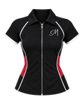 MISMATCHED BLACK ZIP-UP TOP