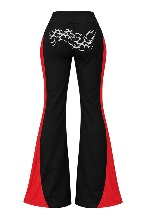 MISMATCHED BLACK FLARED PANTS - FEMALE